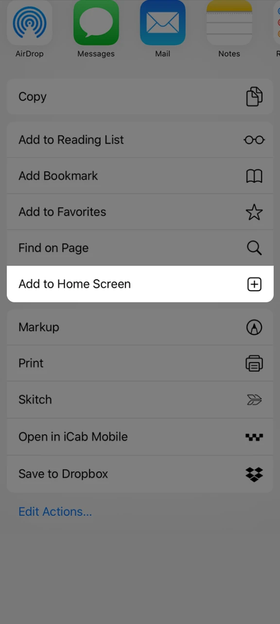 Add the Run4win shortcut to your iOS device via the Share menu.