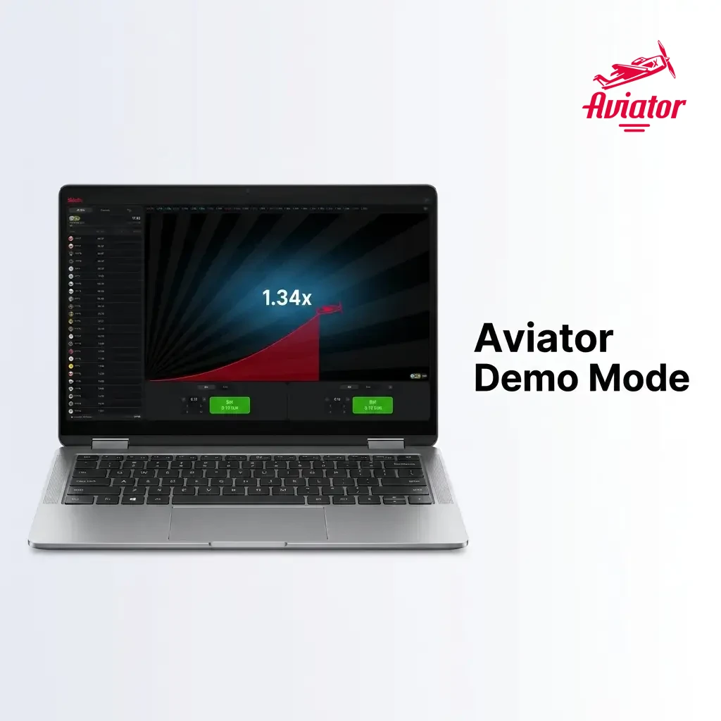 Aviator demo mode gameplay showing free play with virtual credits, multipliers, and auto bet features available